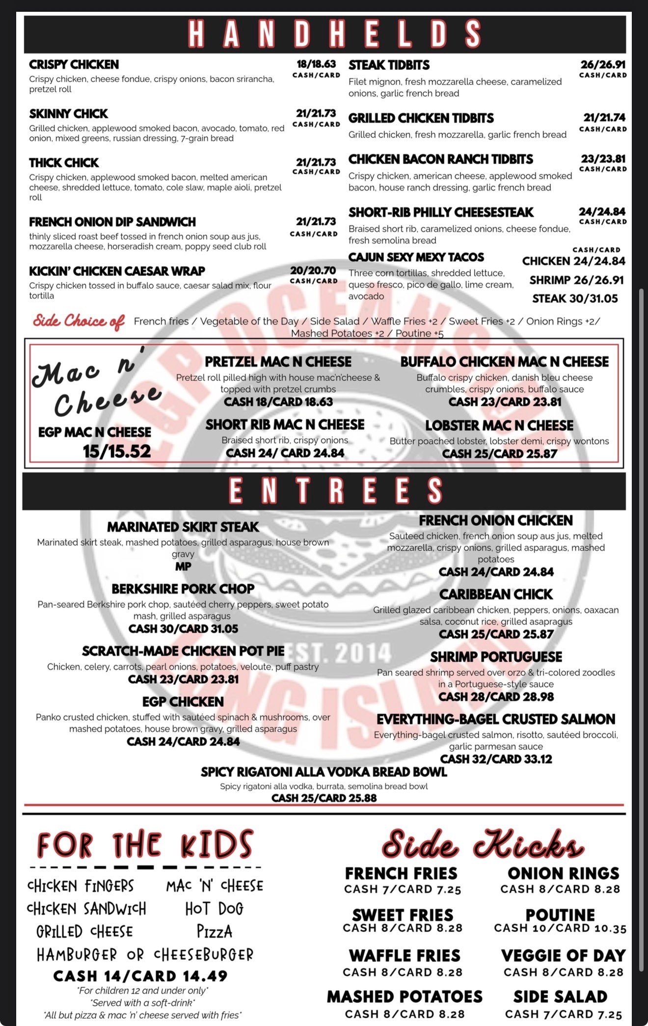 EGP Oceanside Menu 2